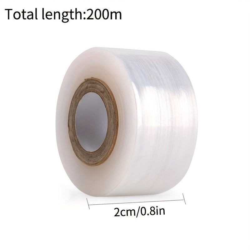 2cm wide PE grafting tape film for plants, self-adhesive and stretchable plastic. Ideal for garden trees, seedlings, vines, tomatoes, and other grafting needs.