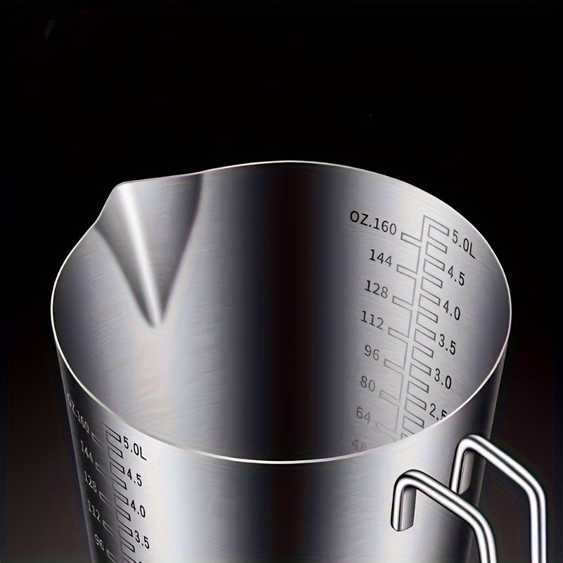 Large Capacity 5000ml Stainless Steel Measuring Cup with Scale - Ideal for Baking and Milk Tea Shops, Built to Last