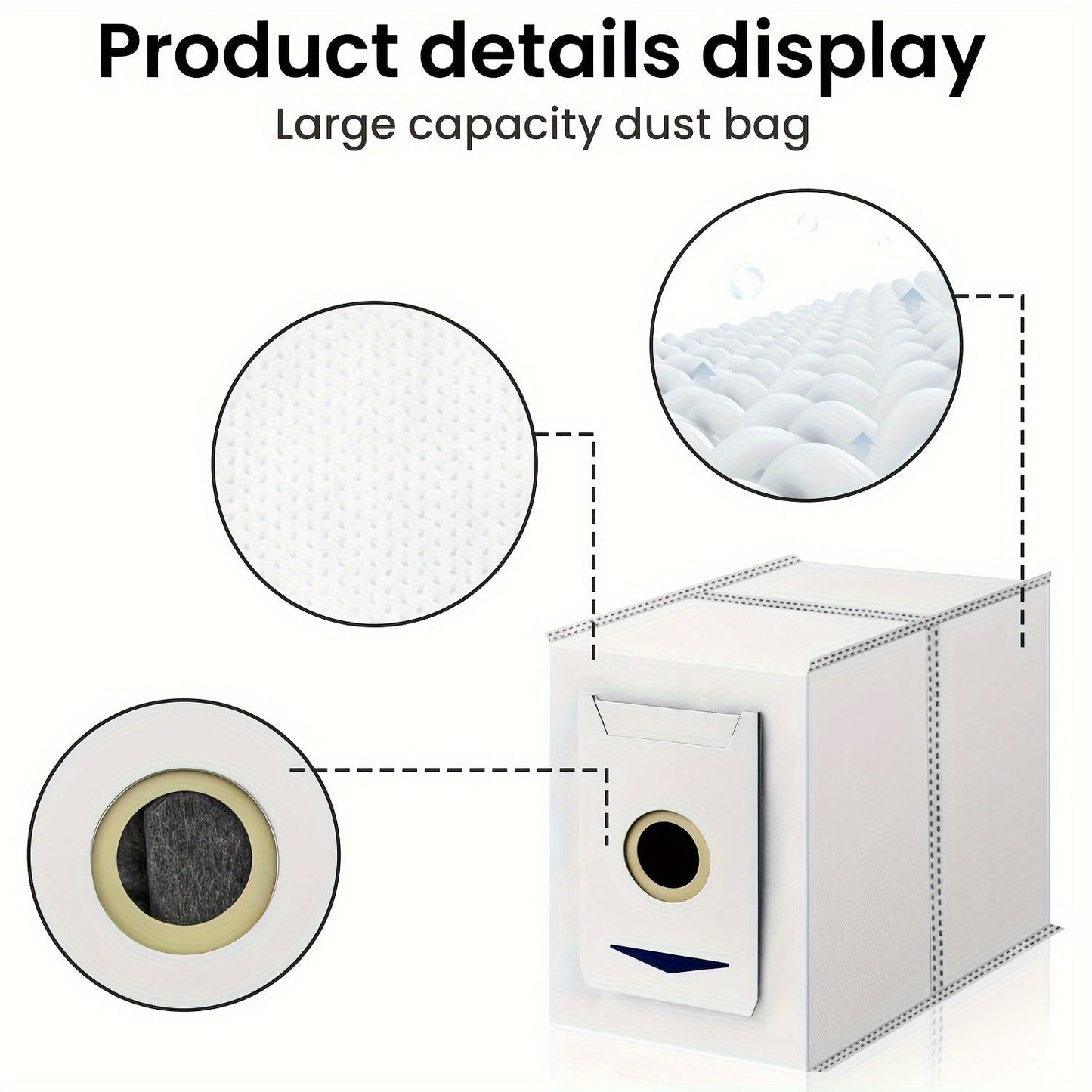 High-quality vacuum dust bags specially designed for Yeedi M12 PRO+ & Ecovacs Deebot T30 Pro/T30 Max - Includes compatible replacement filters, made from non-woven fabric to effectively capture fine dust and large debris, perfect for all your home