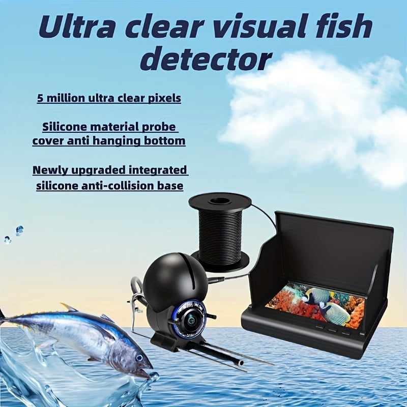 4.3-inch HD fishing camera with night vision, 30m cable, wide-angle detection, ideal for anglers.