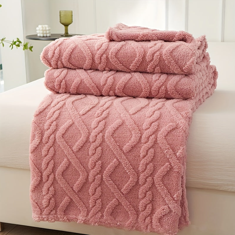 Soft and comfortable 3D fashionable design lamb fleece blanket, thick and warm for coziness. This plush air conditioning blanket can be used as a flannel throw for extra warmth. Perfect for bed, couch, or travel, it makes a great Christmas present.