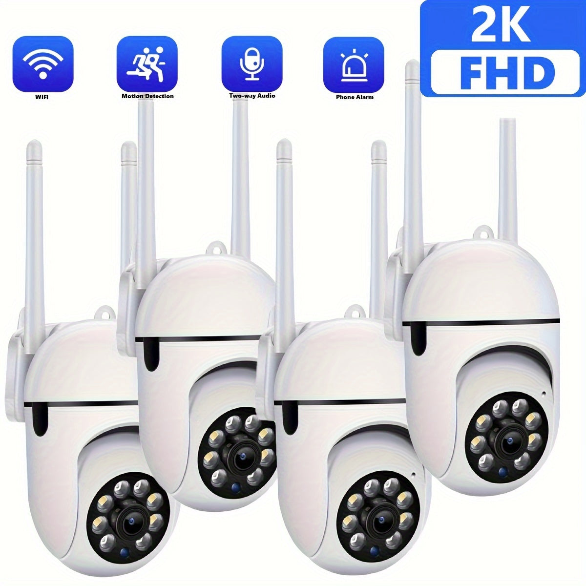 '- Introducing our versatile 1pc HD indoor security camera, featuring crisp 3MP resolution and impressive color night vision capabilities. With two-way audio, PTZ functionality, built-in light, and easy wall hanging installation, this camera is designed