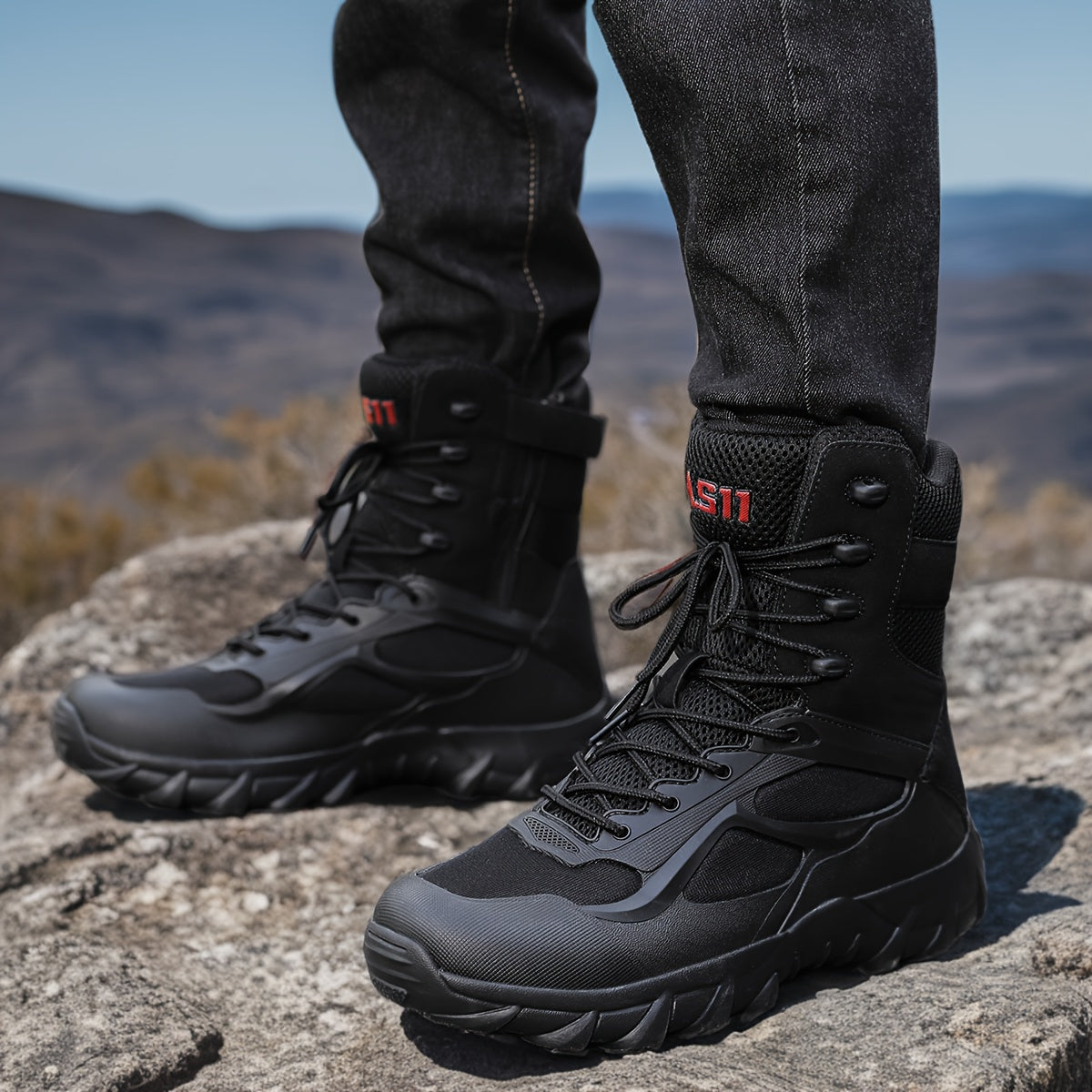 Sturdy Men's Hiking Boots with Breathable, Shock-Absorbing Design for Outdoor and Casual Use