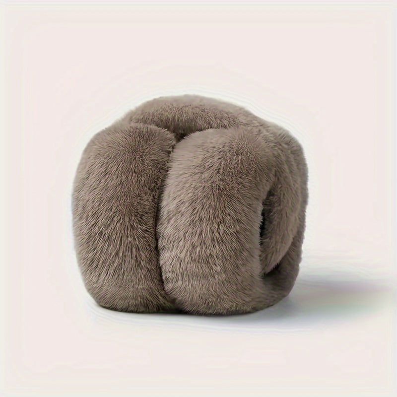 Warm and Adorable Plush Earmuffs for Women - Cozy Winter Ear Covers, Stretchy Fit, Easy to Hand-Wash Polyester Material