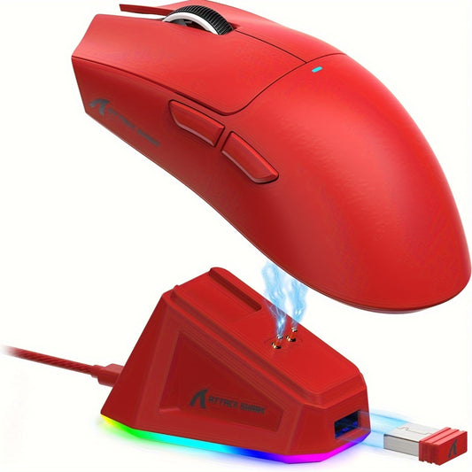 Игровая мышь Attack Shark X11 59G ультралегкая беспроводная с магнитной RGB зарядной станцией, 22000 DPI, 5 программируемых кнопок для ПК/ноутбука/Mac.