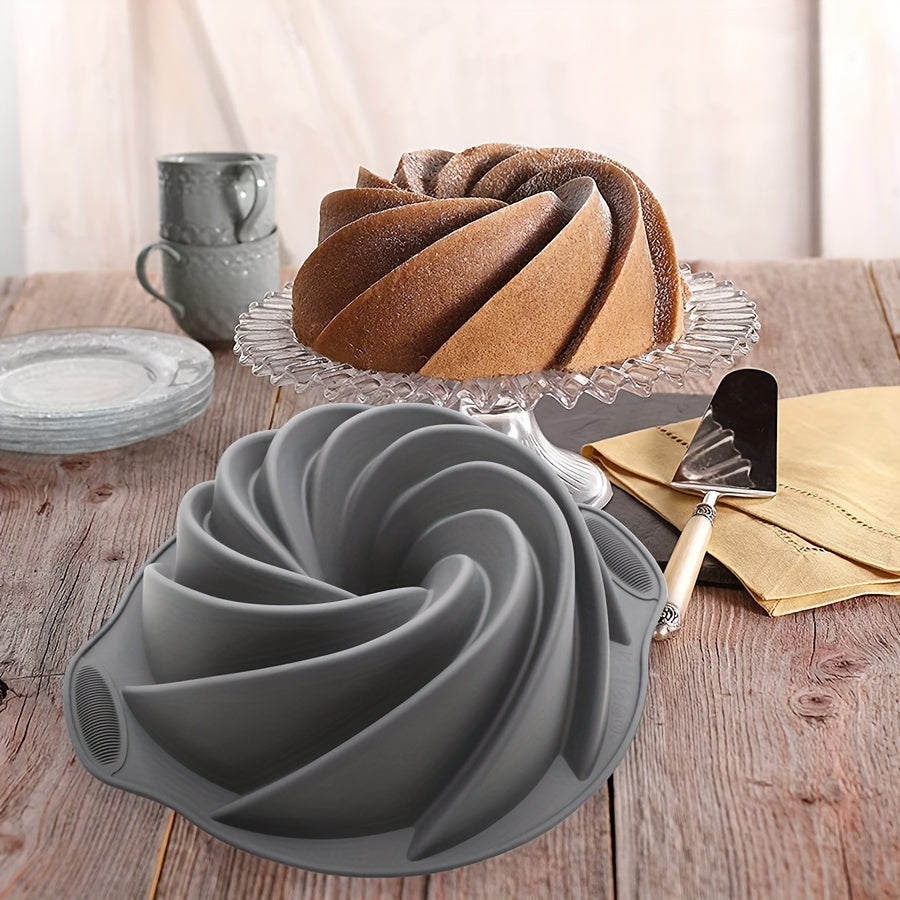 Introducing the 1pc WIEZ Premium Silicone Bundt Cake Mold - A must-have for baking enthusiasts! This food-grade, non-stick and easy-to-clean mold is perfect for creating intricate Bundt and spiral cakes. Upgrade your oven accessories with this essential