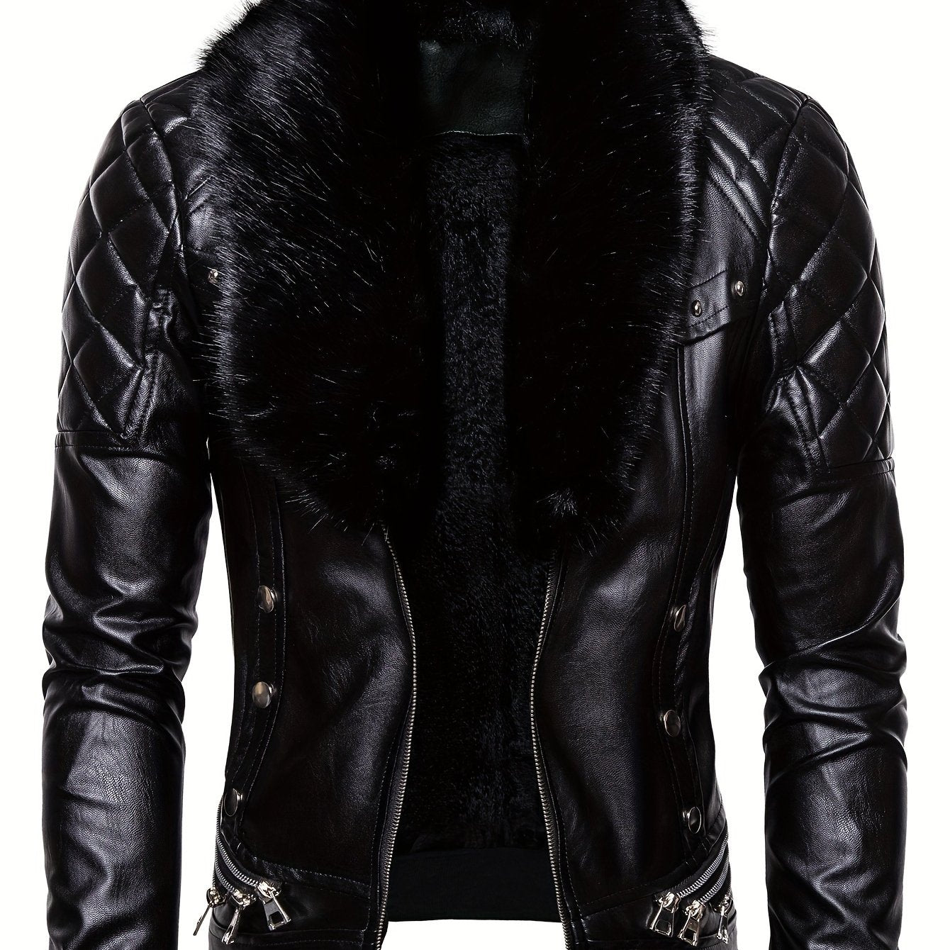 Middle Eastern style Men's jacket with detachable fur collar.