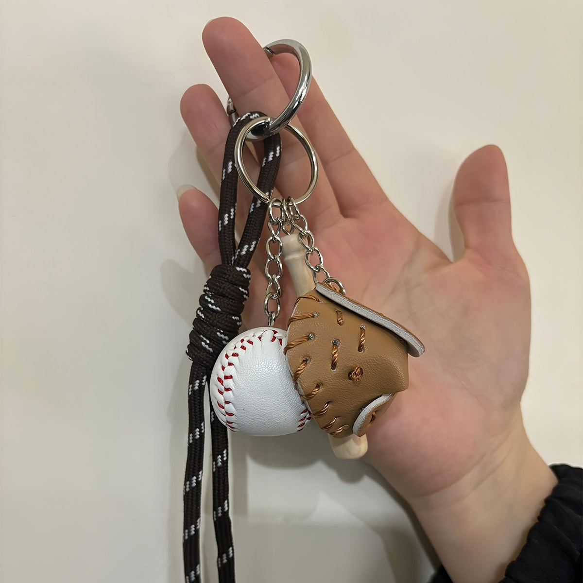 Adorable Dachshund Dog Baseball Bag Charm with Charming Cartoon Design - PVC Woven Rope Accessory