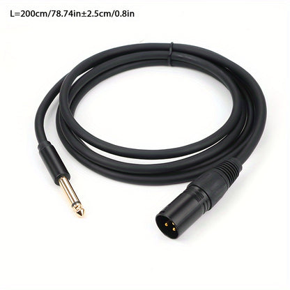 6.5mm to XLR male audio cable with zinc alloy aluminum case and pure copper golden-plated plug for connecting computer sound card to mixing console. Eid Al-Adha Mubarak.