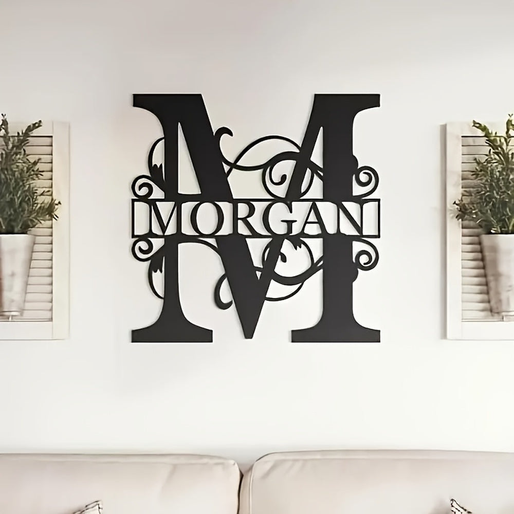 Customized Last Name Sign with Split Letter Design. Personalize Your Name. Perfect for Front Door or Home Garden Decor