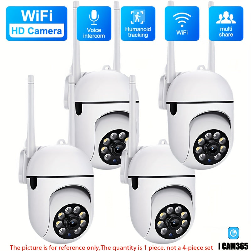 Wireless Security Camera with Motion Tracking, Full Color Night Vision, Two-way Audio, and 2.4G WIFI Connectivity.