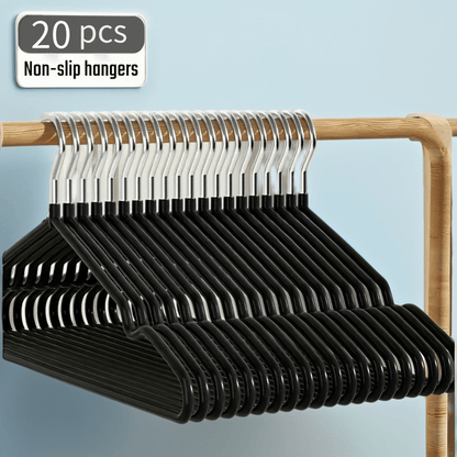 The WYX Hangers offer a sleek and contemporary design, made of metal with a non-slip finish, ideal for a minimalist home decor.