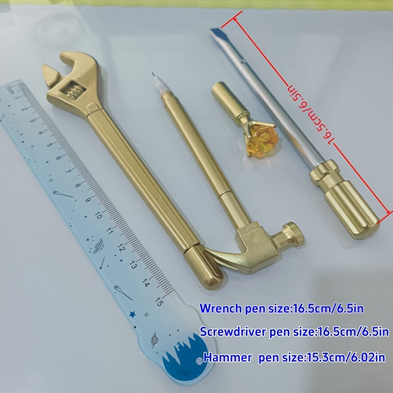 Set of 3 or 10 tools including wrench, screwdriver, hammer, and ballpoint pen.