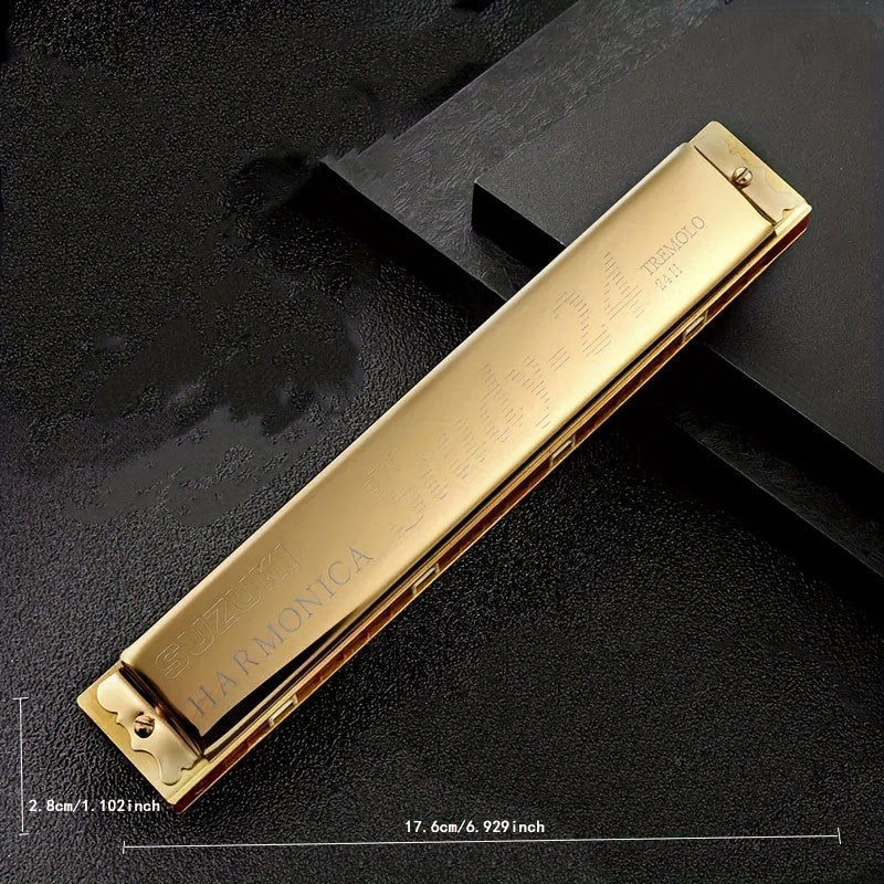 24-hole double tone C key professional Suzuki harmonica选拥有专业性能，适用于成年初学者和学生演奏。