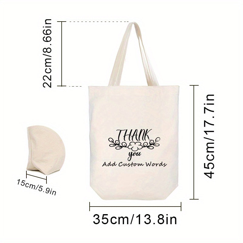 Custom Canvas Tote Bag featuring the 'Thank You So Much Honey' Design, Ideal for Weddings, Birthdays, Beach Trips, and Corporate Gifts, Durable and Versatile for Grocery Shopping and Travel.