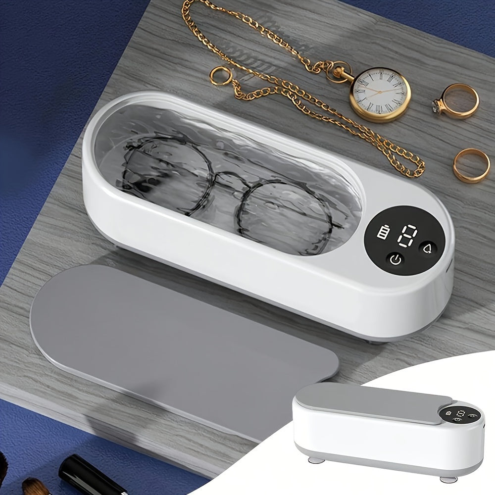 Multi-purpose cleaning machine for glasses, jewelry, and watches - includes vibration washing box, non-toxic cleaning process, and gentle non-woven fabric.