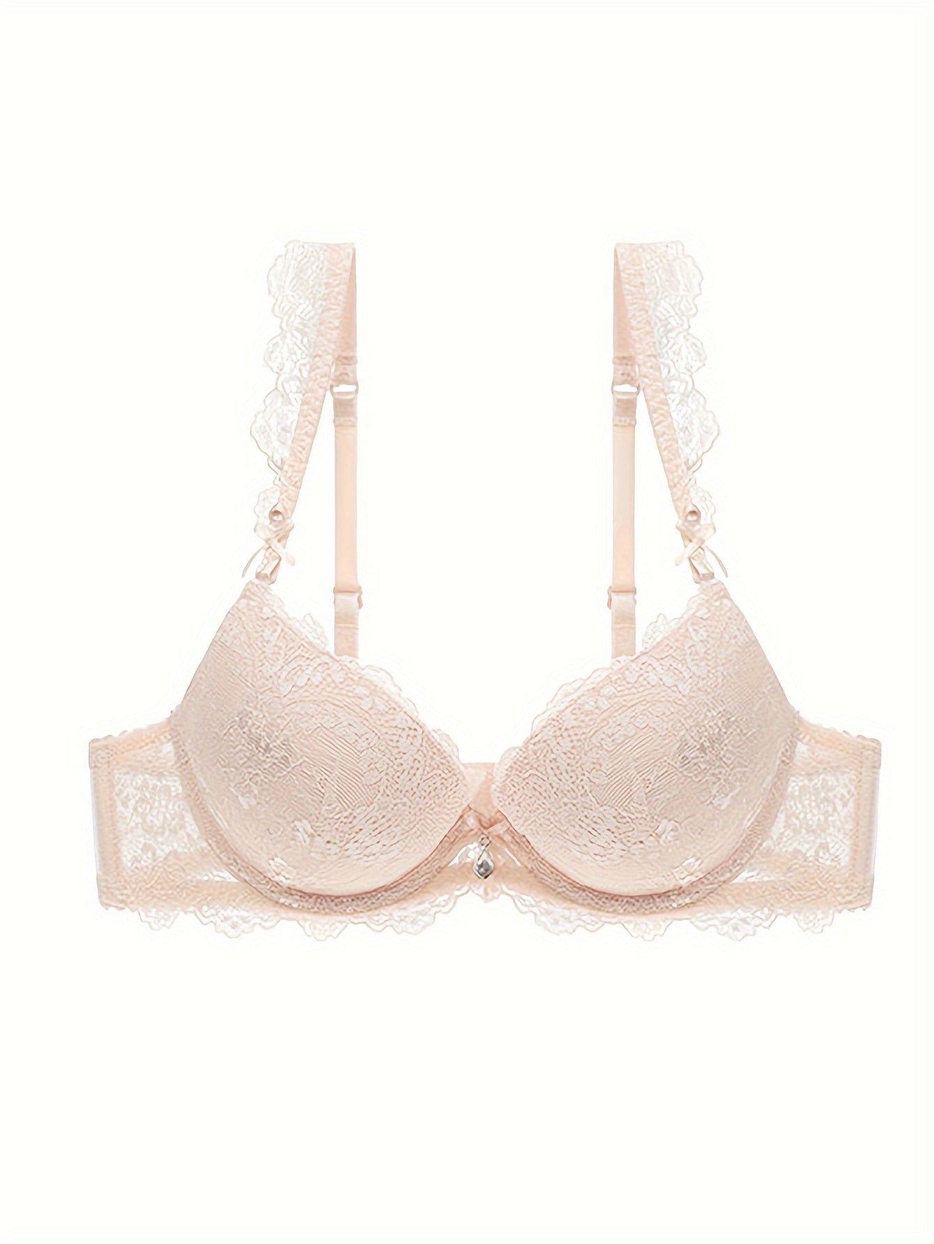 Scallop lace push up bra for women