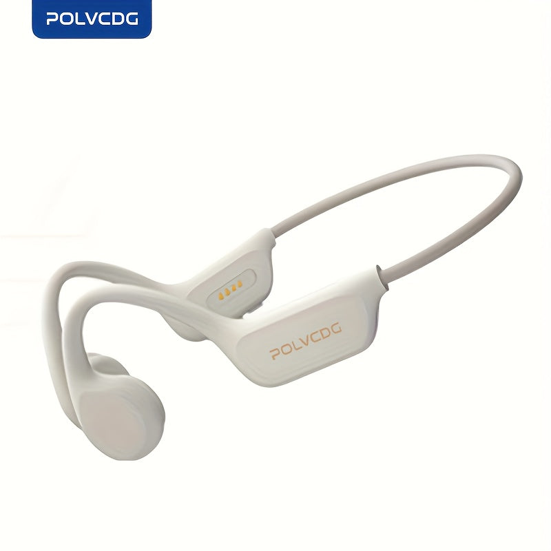 1pc POLVCDG X7 Wireless Bone Conduction Headphones with 10H playtime, 32GB memory, open-ear design, volume control, and compatibility with phones for swimming, running, cycling, and fitness.