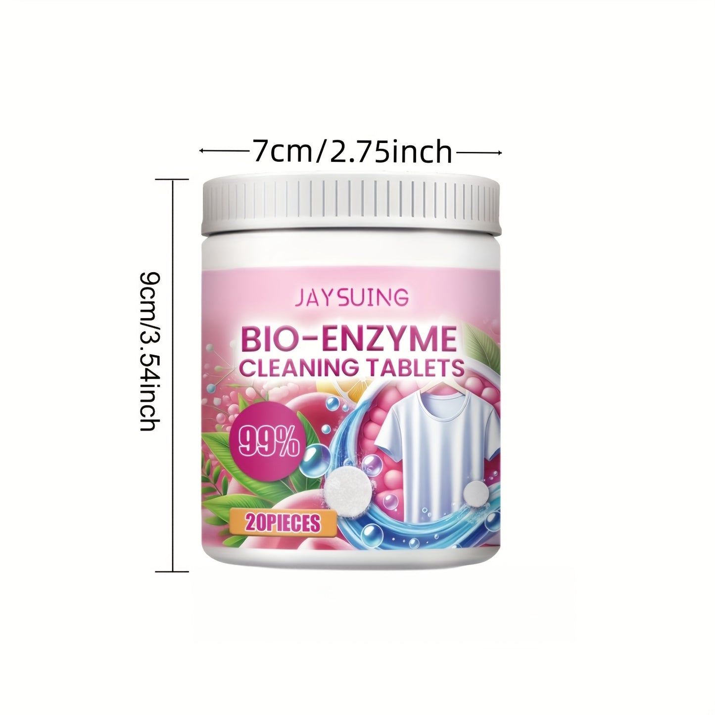 20 JAYSUNG Bio-Enzyme Cleaning Tablets for RV fabric, stain & odor removal, dust removal, and color preservation.