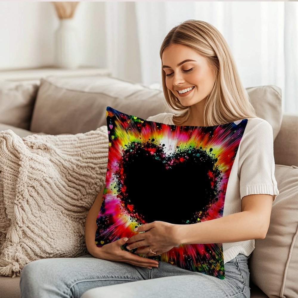 Valentine's Day Flashing Heart Square cushion cover measuring 45.72*45.72cm is the perfect addition to your home decor. This versatile piece can be used to decorate your living room, bedroom, or any other room in your house. It is also a must-have item