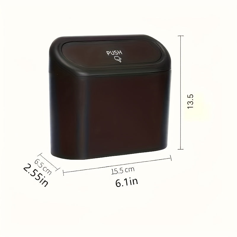 Black Car Trash Bins with Clamshell Lid - Set of 1 or 2, Hanging Side Door Storage Box for Convenient Waste Disposal