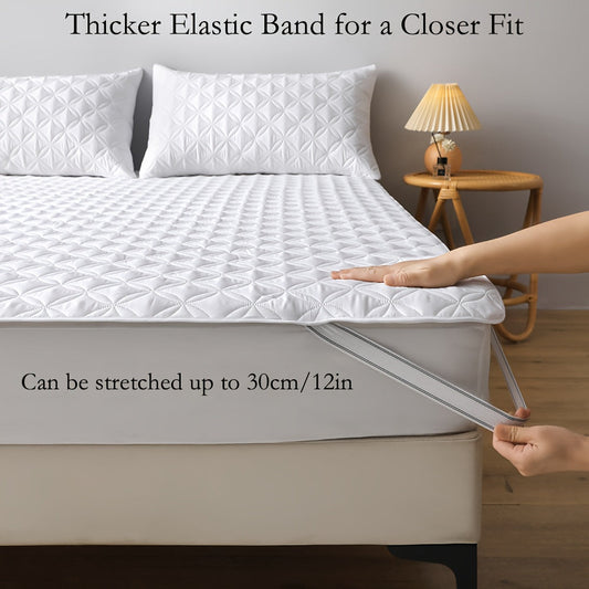 Thickened Ultra-Soft Waterproof Mattress Protector with Dustproof, Hypoallergenic, and Breathable Cover - Perfect for Bedroom, Dorms, and Hotels. Noiseless and Comfortable Mattress Pad (Pillowcase Sold Separately)