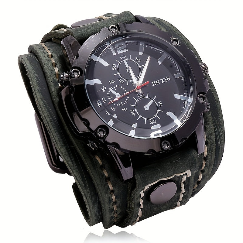 Retro style casual watch for men with a punk vintage design.