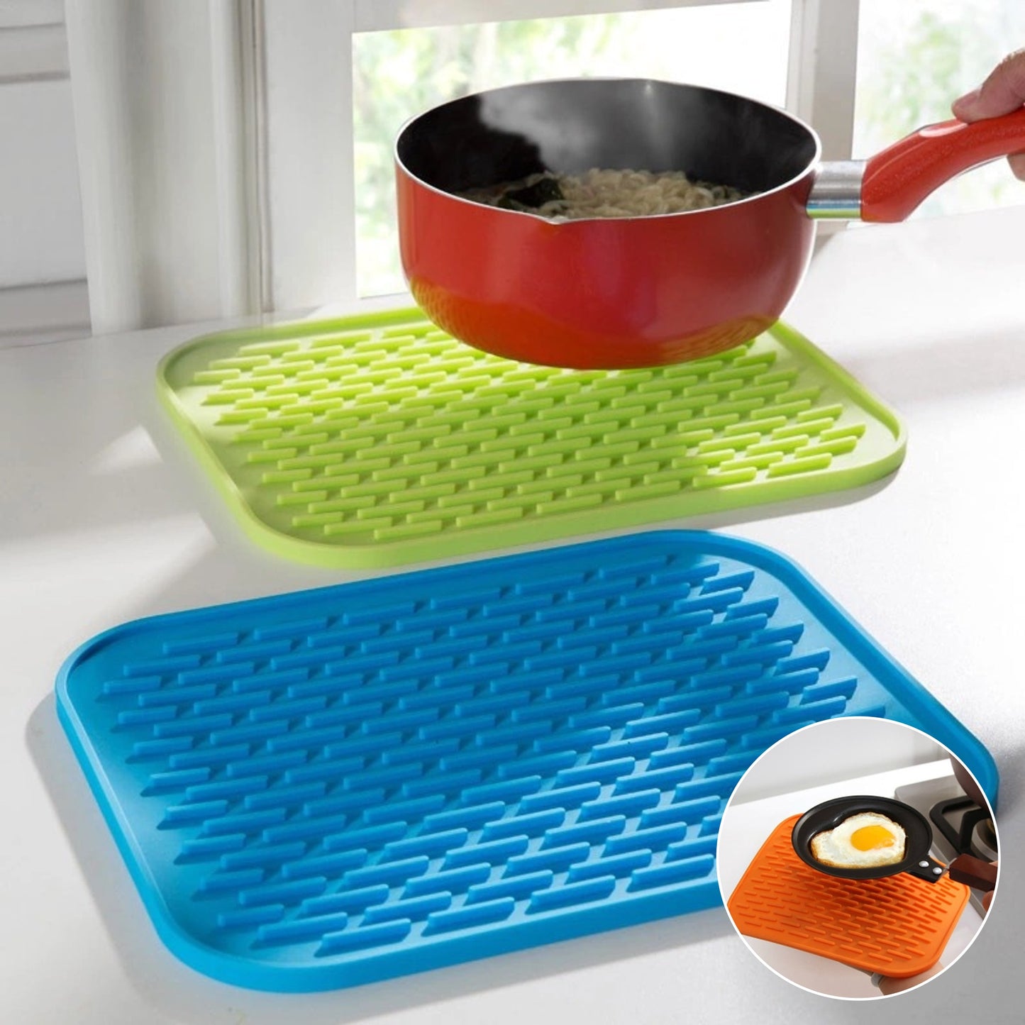 Versatile silicone heat-resistant mat for various uses.