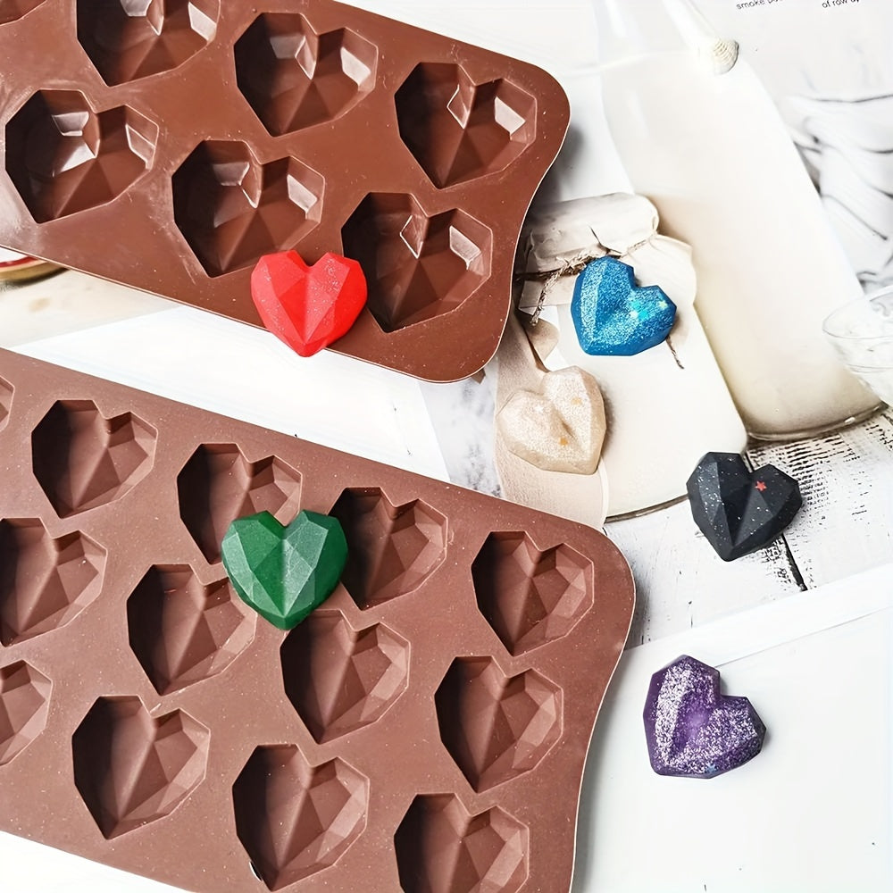 One Love Heart Shaped Chocolate Mold made of 3D Silicone, perfect for Candy, Pudding, and Baking. A versatile Kitchen Accessory and Decor for Valentine's Day.