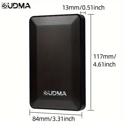 UDMA 1TB mobile hard drive for storing large files and media.