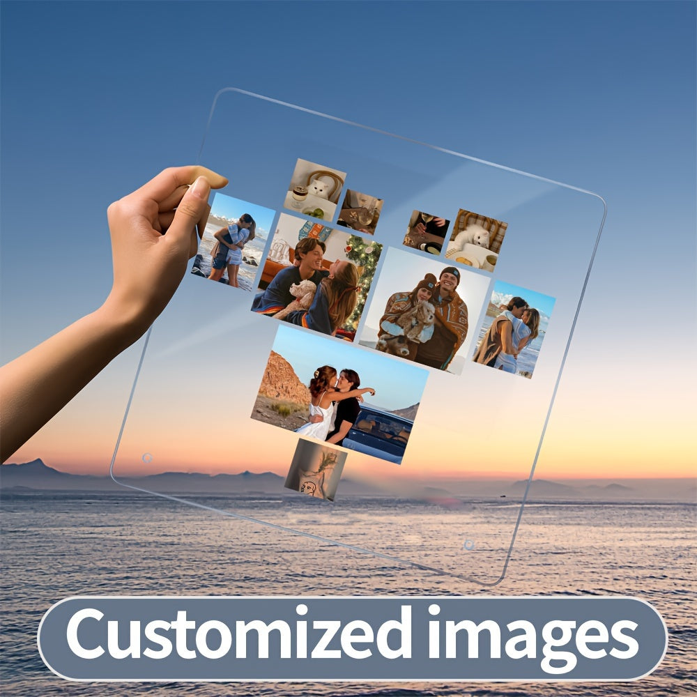 Personalized Acrylic Photo Frame: Create Your Own Love-filled Decor for Christmas and Valentine's Day, Ideal for Couples and Pet Memorial Keepsakes, Versatile Desk and Wall Display Option