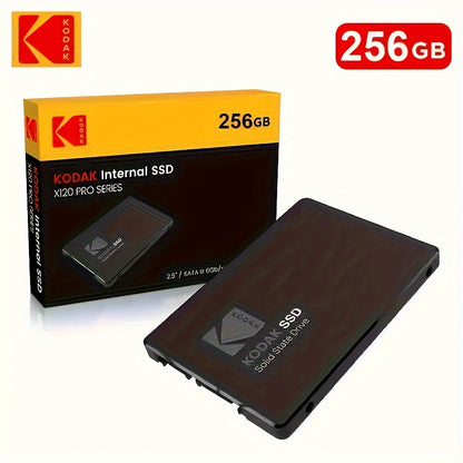 [Brand Storage] Kodak X120 Pro Series SSD: Lightning-fast 2.5-inch SSD with SATA3.0 interface, available in 512GB/256GB for durable internal storage in laptops and desktops.