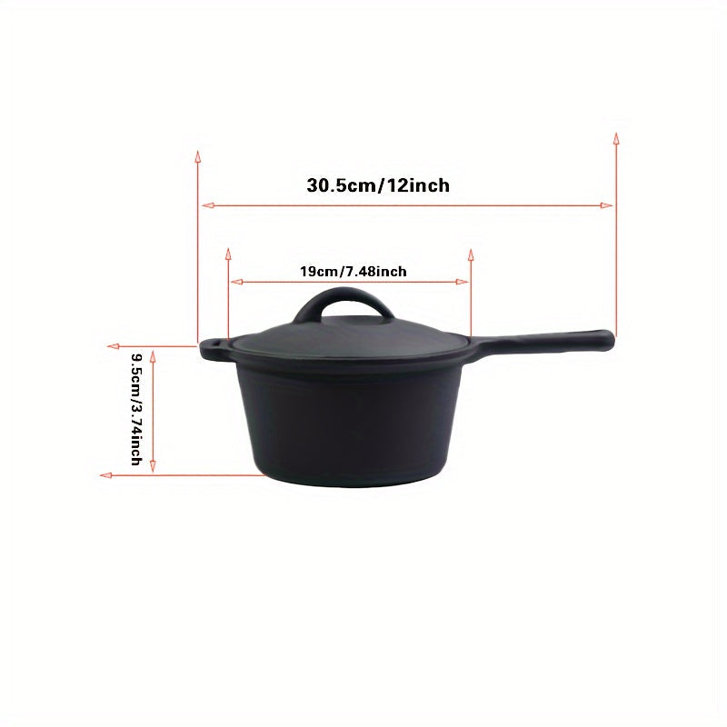 Wide-Ranging Nonstick Cast Iron Skillet with Lid - Safe for Dishwasher, Works with Gas & Induction Stoves, Ideal for Home Cooks