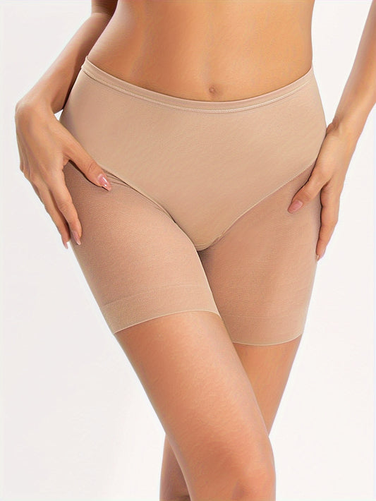 Contrast mesh shaping shorts for women - comfy, breathable, tummy control, butt lifting underwear.