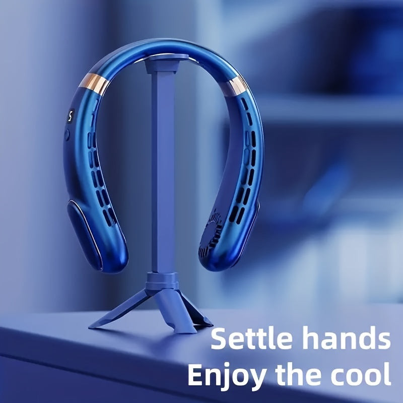 The ABUDODO Jkuoo Portable Neck Fan offers extended battery life and a bladeless design for quiet, comfortable cooling. This mini USB rechargeable air conditioner is perfect for students and can be used both indoors and outdoors. Available in white and