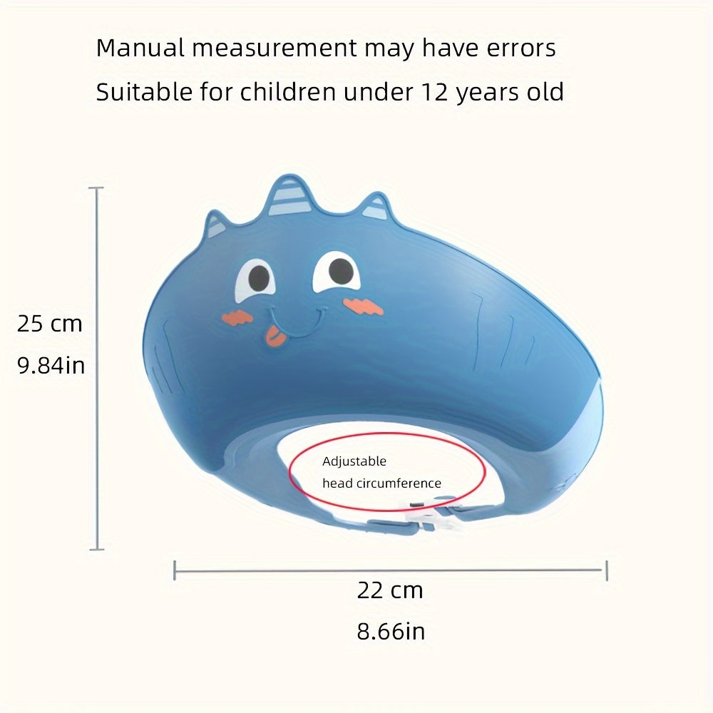 Шапочка для душа для детей - водонепроницаемая шапка для мытья головы с защитой для ушей и глаз, регулируемый размер для детей от 3 до 12 лет, милый дизайн животных, изготовлена из долговечного пластика, необходимая вещь для купания