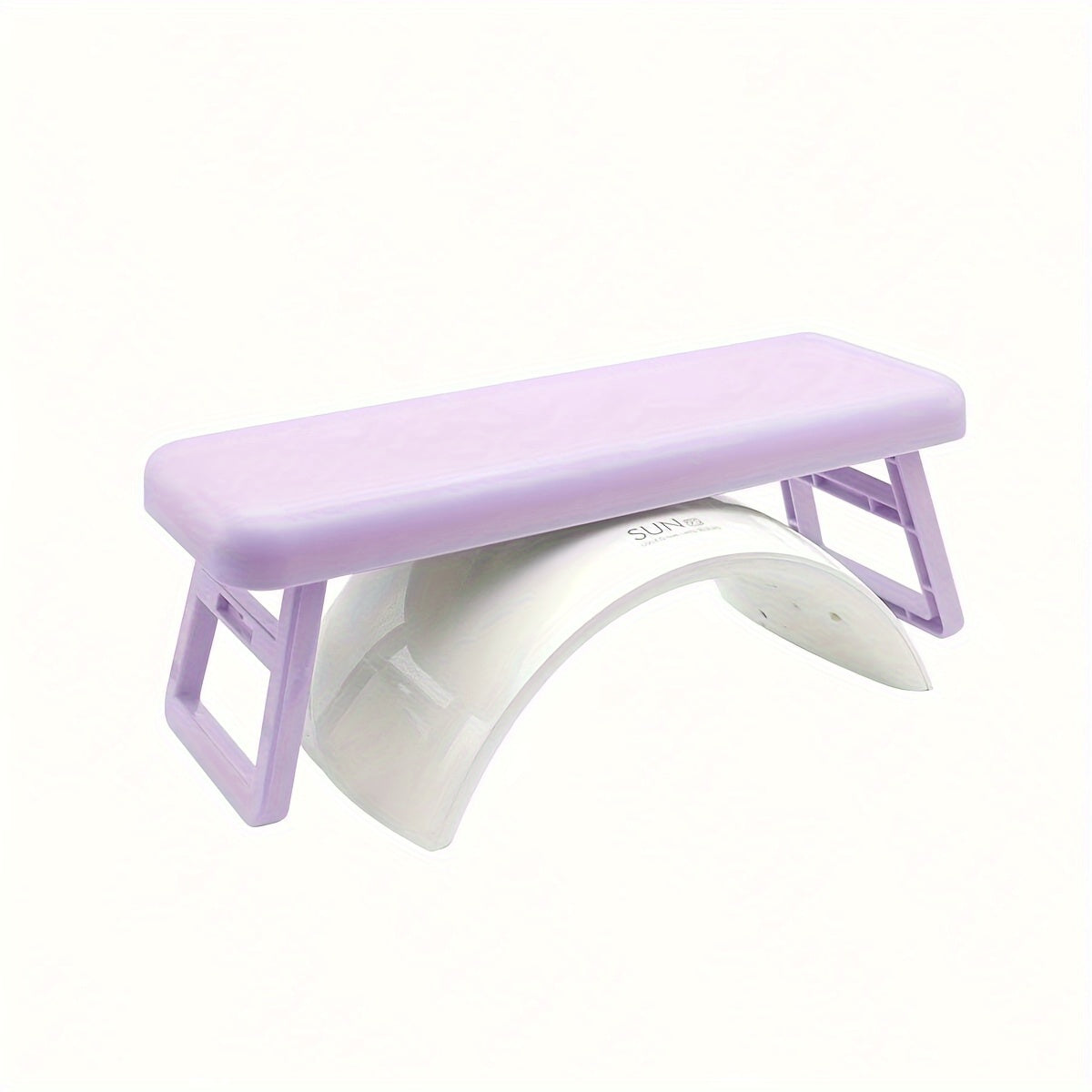 Single folding nail armrest for manicurists, with hand support and wrist rest for salon use.