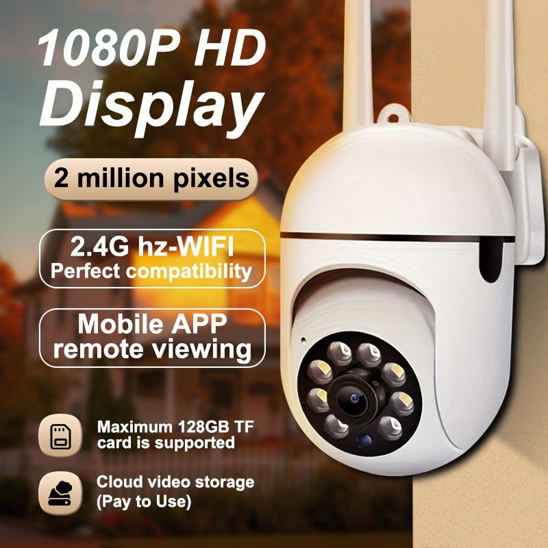 TERUHAL 1080P HD Dome xavfsizlik kamerası, harakat ogohlantirishlari, pan-tilt, tungi ko'rish, smartfon ilovasi orqali boshqarish, USB quvvatlanishi, suv o'tkazmaydigan emas, uy xavfsizligi uchun TF karta/Cloud saqlash imkoniyati bilan.