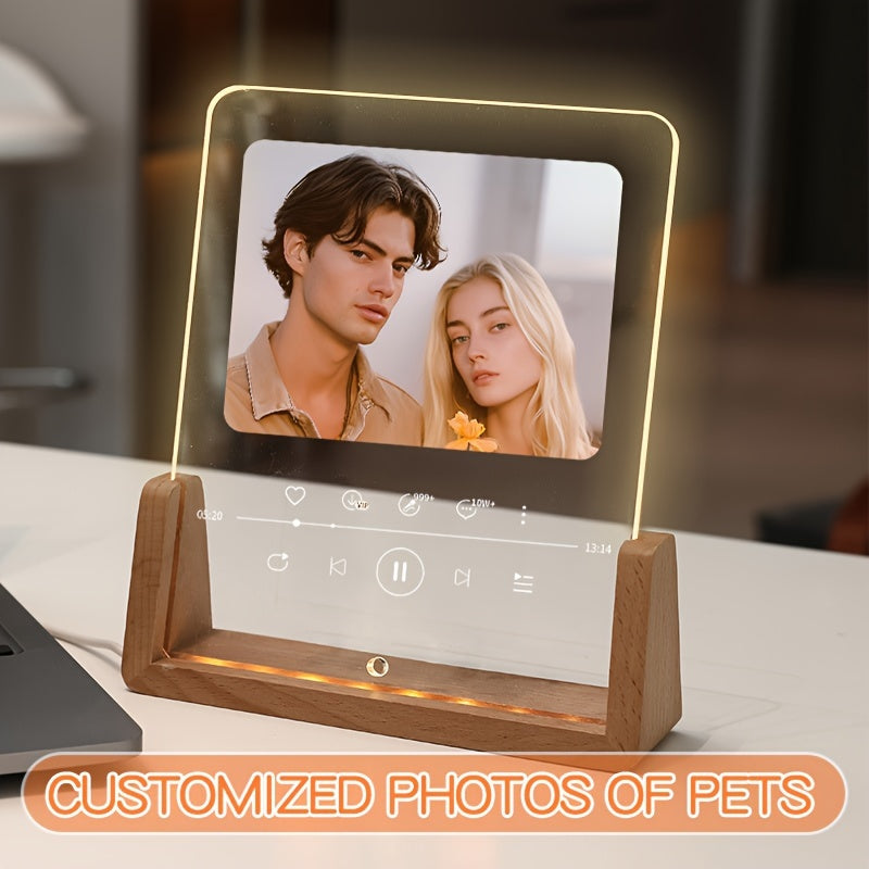 Illuminate your memories with our Custom Photo Acrylic Frame featuring touch control. This single picture display stand boasts a creative transparent design, making it the perfect DIY personalized gift for birthdays, anniversary, and friends. Suitable