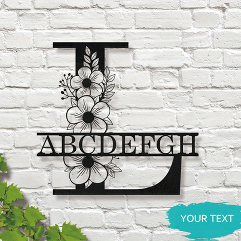 This Elegant Personalized Name Sign with Floral Design is a Customizable Iron Monogram Wall Art that is perfect for Home Decor, Wedding Favors, and Special Celebrations. Suitable for Ages 14 and up.