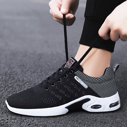 Breathable low top athletic sneakers for men with PVC sole and soft fabric upper/inner/insole, ideal for spring/fall season.