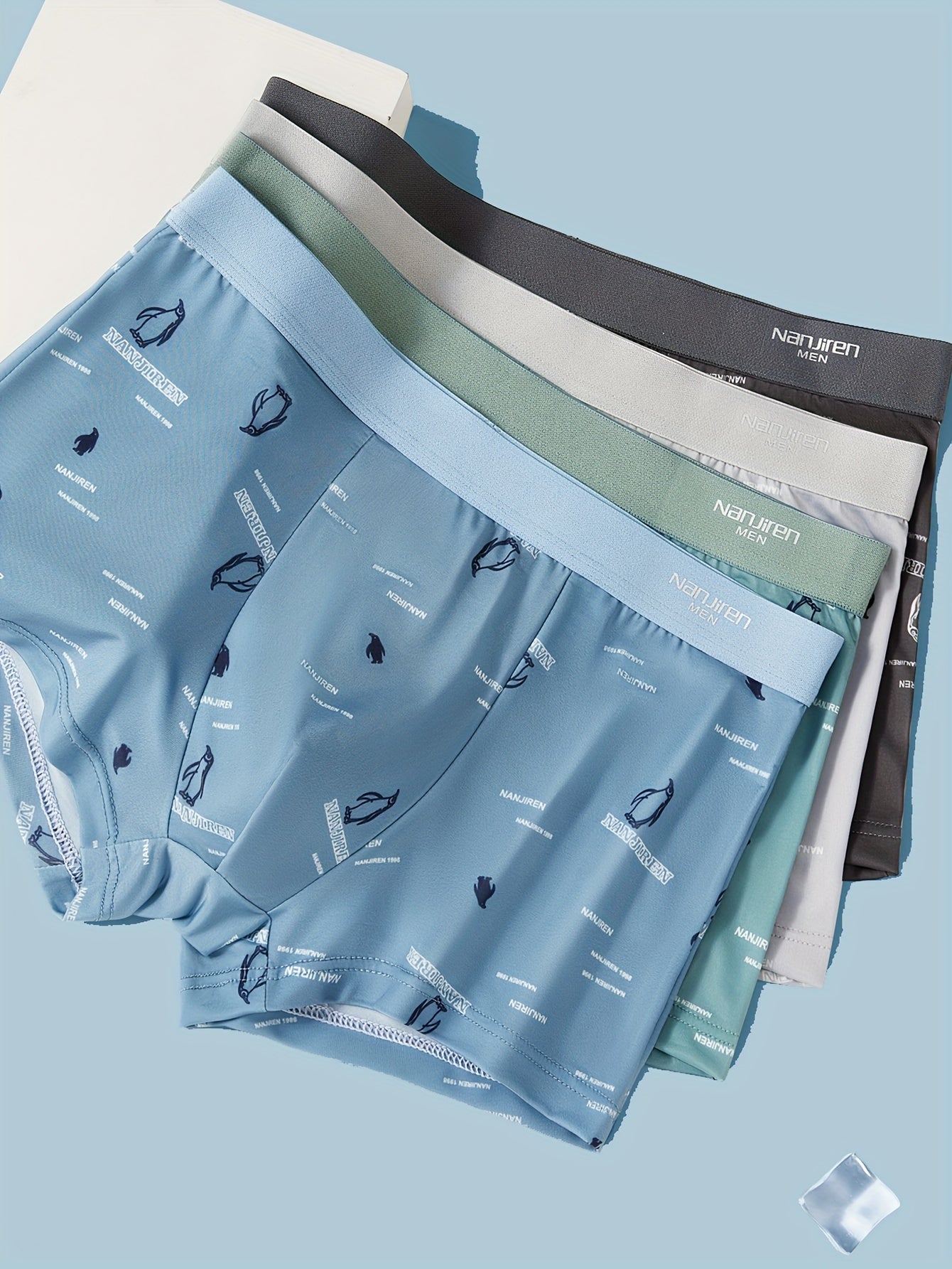 5-Pack of Men's Quick-Dry Penguin Print Underpants