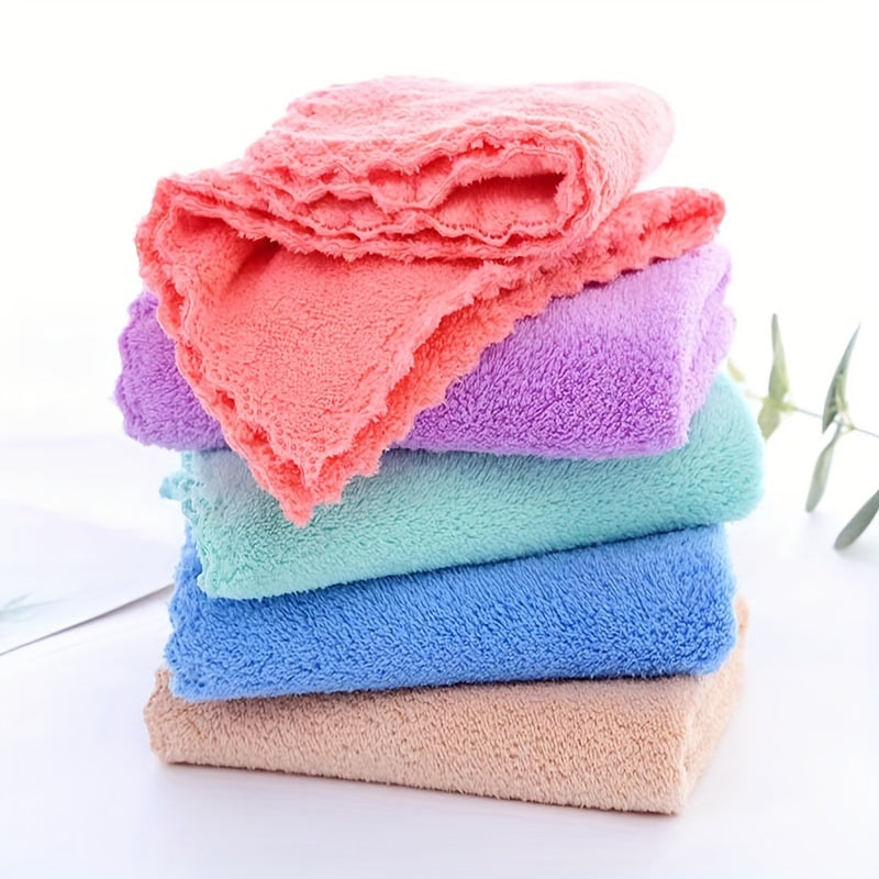 Soft, absorbent face towels in rustic style, perfect for bathroom and kitchen use. Made of durable microfiber fabric, 24.89x24.89 cm in size, 280gsm polyester material.