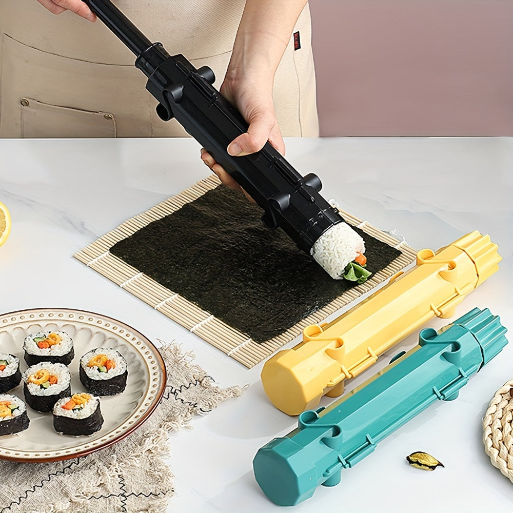 Convenient 2-piece set of plastic sushi molds for making sushi rice balls. Perfect for breakfast, lunch, dinner, office workers, students, and party food.