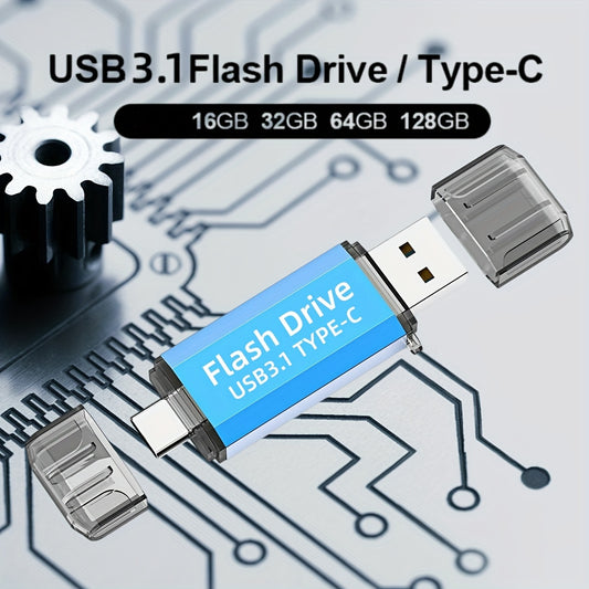 Ланстен Двойной OTG USB C Флеш-накопитель - 16ГБ/32ГБ/64ГБ/128ГБ - USB 3.1 - Скорость до 90МБ/с - 2-в-1 USB Type-C Память - Для Смартфонов, Планшетов, MacBook и других устройств