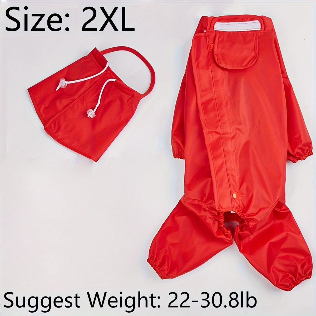 Red Large Dog Pet Raincoat