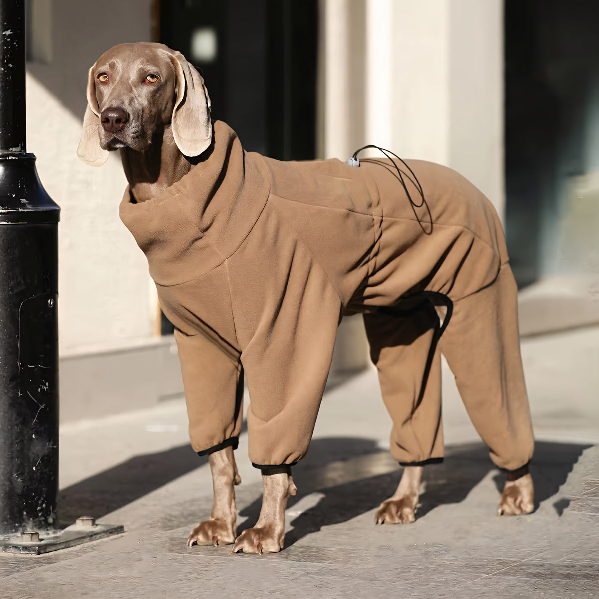 Warm fleece sweater for large dogs, hand-washable, ideal for Golden Retrievers & Labradors.