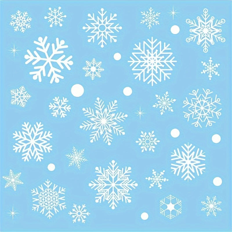 Beautiful Bohemian Style Double-Sided Christmas Decals for Home & Party Winter Holiday Decor - Reusable Snowflake Window Clings