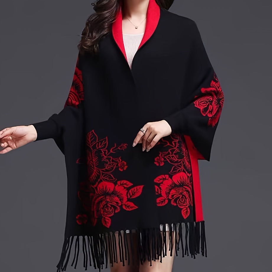 Goddess Shawl Coat for Autumn/Winter, warm and stylish, can be worn as a cheongsam with sleeves.