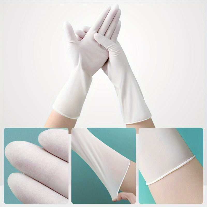 Get a bundle of 50 waterproof nitrile gloves, perfect for kitchens, cleaning, car maintenance, tattoos, and hair dyeing. These gloves are latex and powder-free, making them durable and safe for all your needs.